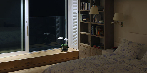 HaYarkon Bedroom at Night